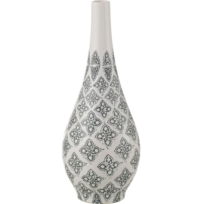 J-Line vase Kousa Poire - porcelaine - bleu/blanc - 43 cm de hauteur