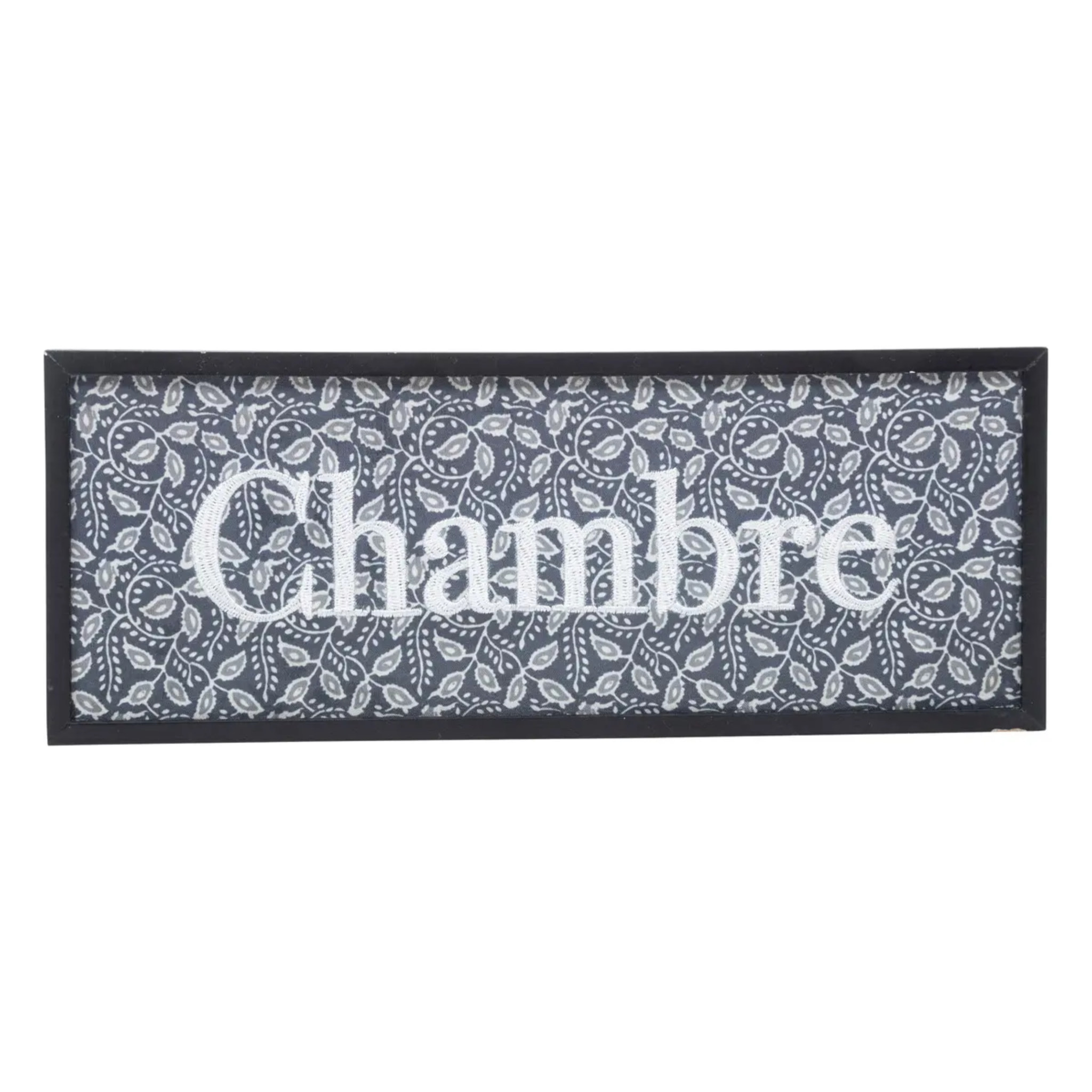 Plaque de porte en bois & métal 25x10cm