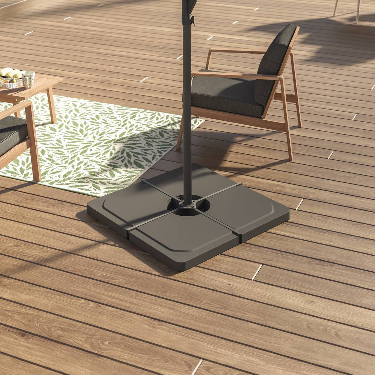 Dalle pour parasol "Stacio" ardoise 25kg en béton