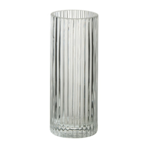 J-Line vase Cylindrique Lignes - verre - transparent - small - 2 pcs - 20 cm de hauteur