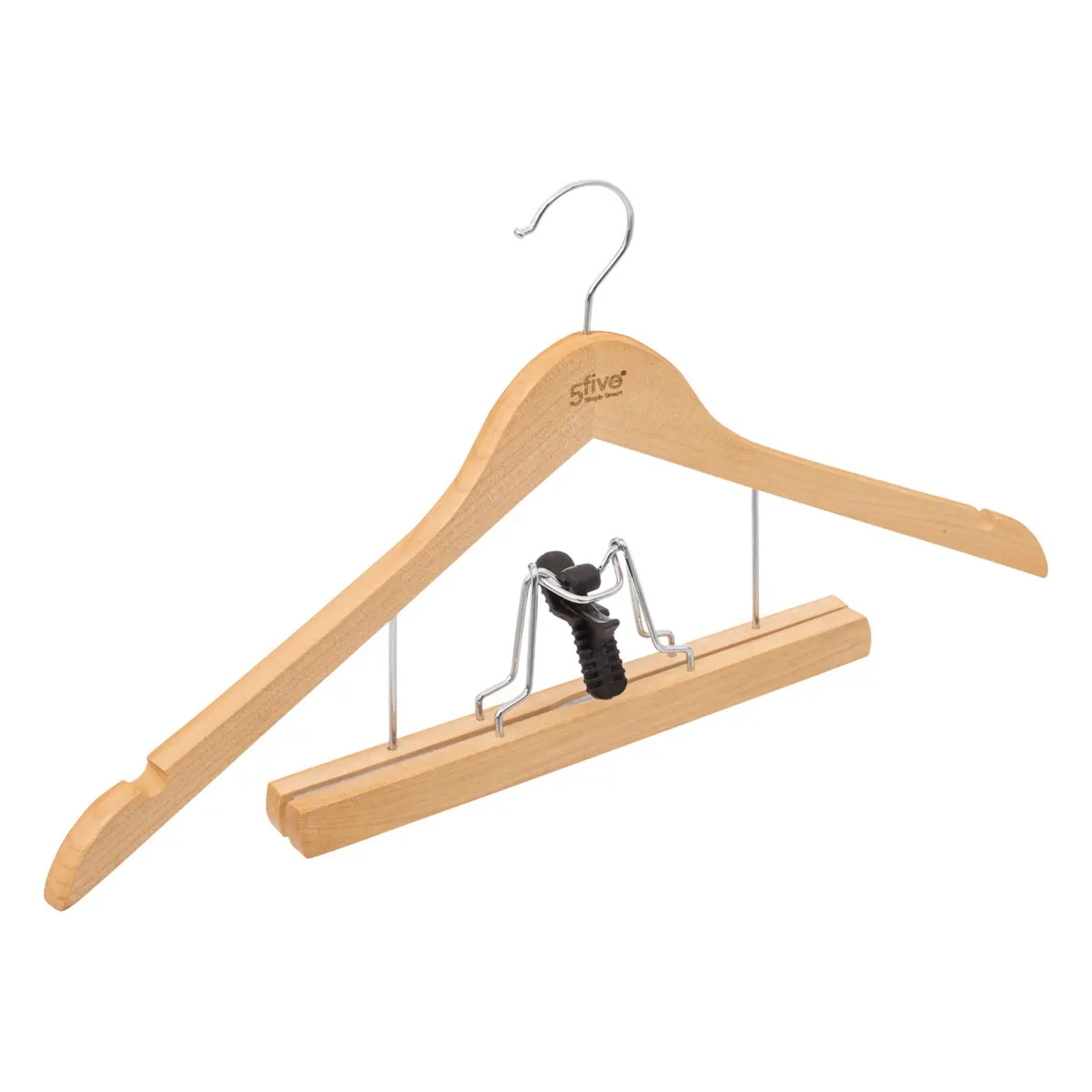 Cintre à costume beige en bois