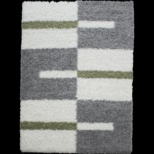 Tapis poils longs shaggy tissé motif géométrique NICO