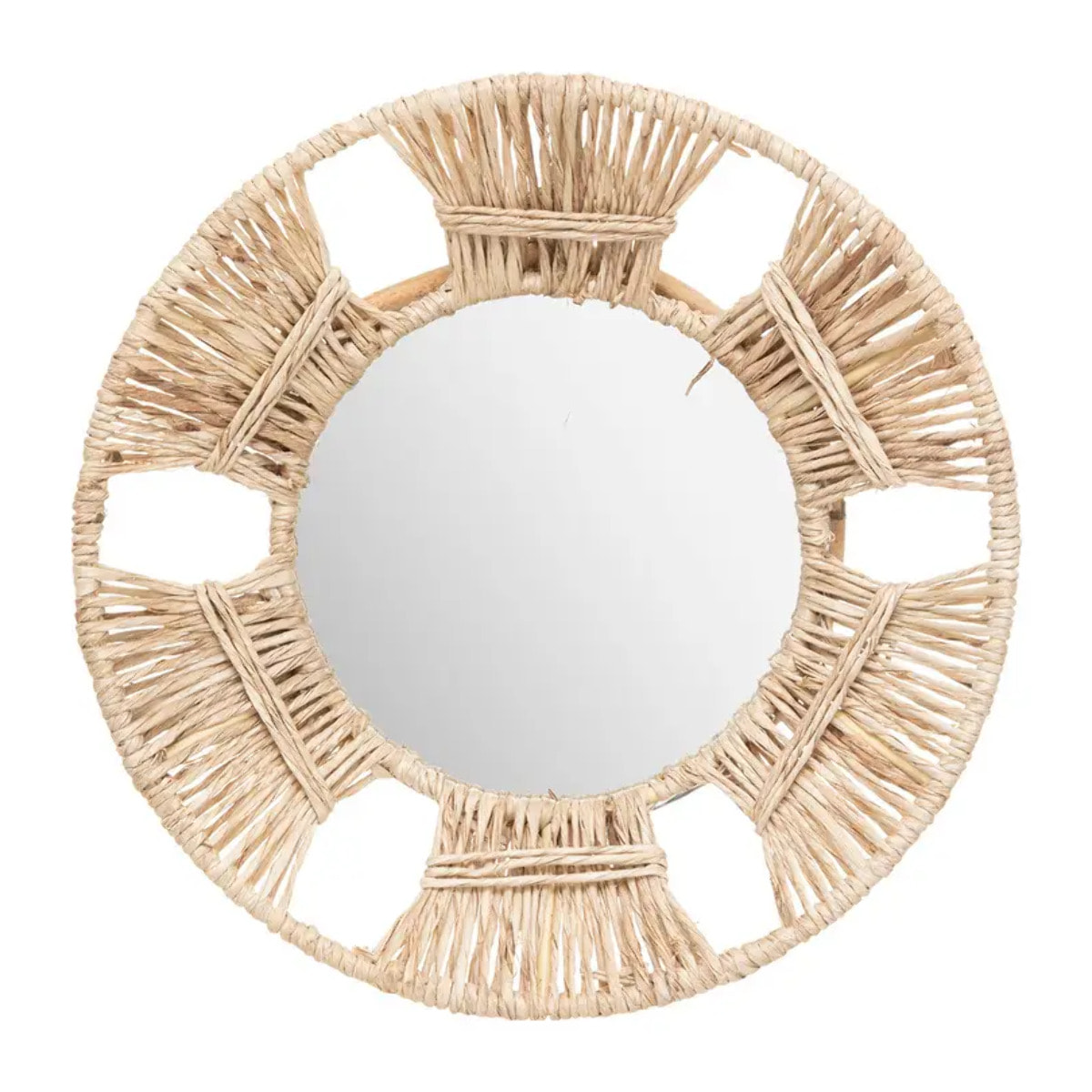 Set de 3 miroirs "Laura" - métal et jute - doré