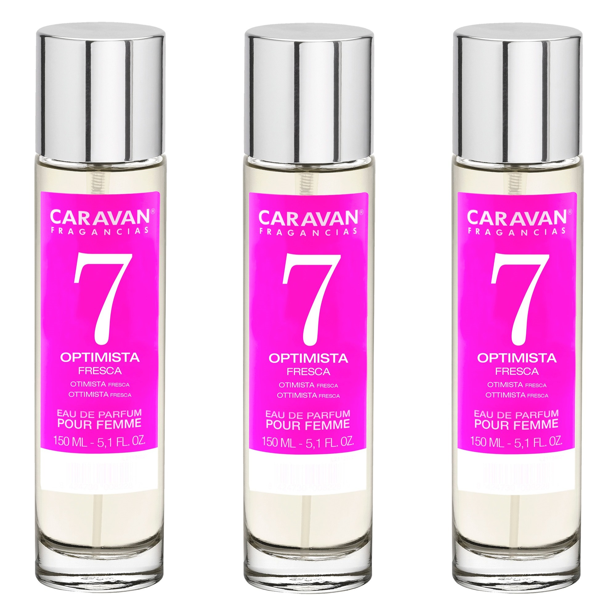 Caravan fragancias set de 3 frascos perfume de mujer nº7, de 150 ml