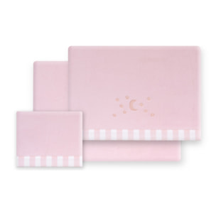 Triptico Minicuna Coralina D. Algodon Luna Estrellas Rosa