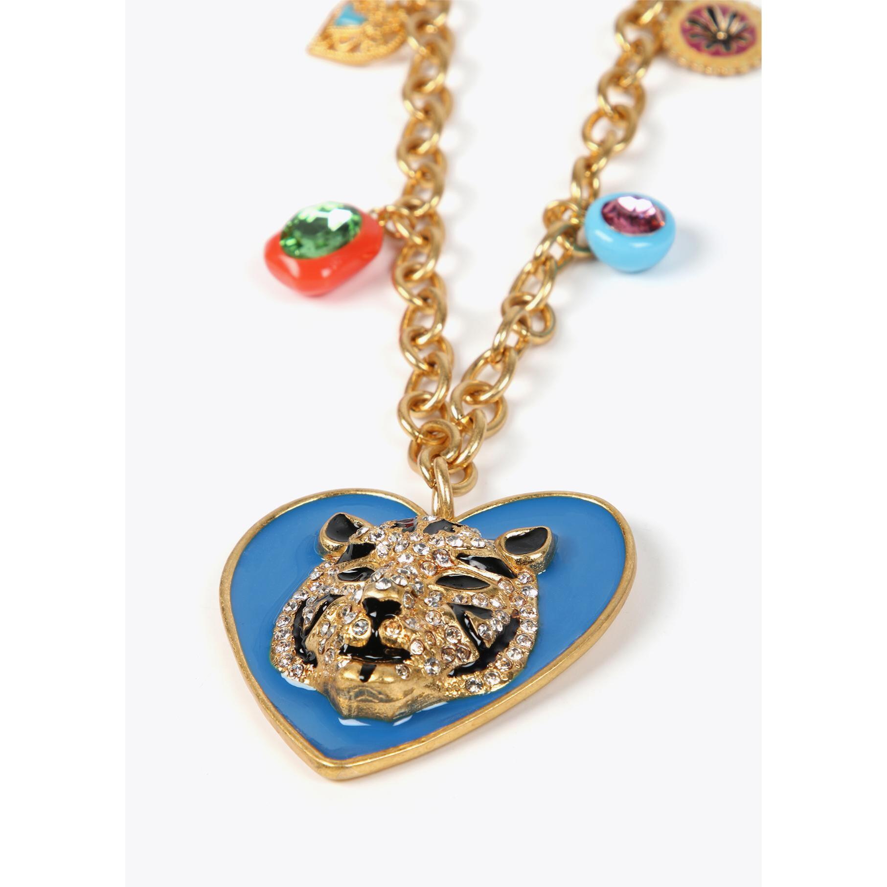 Collana lunga cuore e tigre