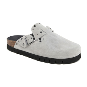 Zueco Plataforma Gris Mujer BILLOWY GRIS