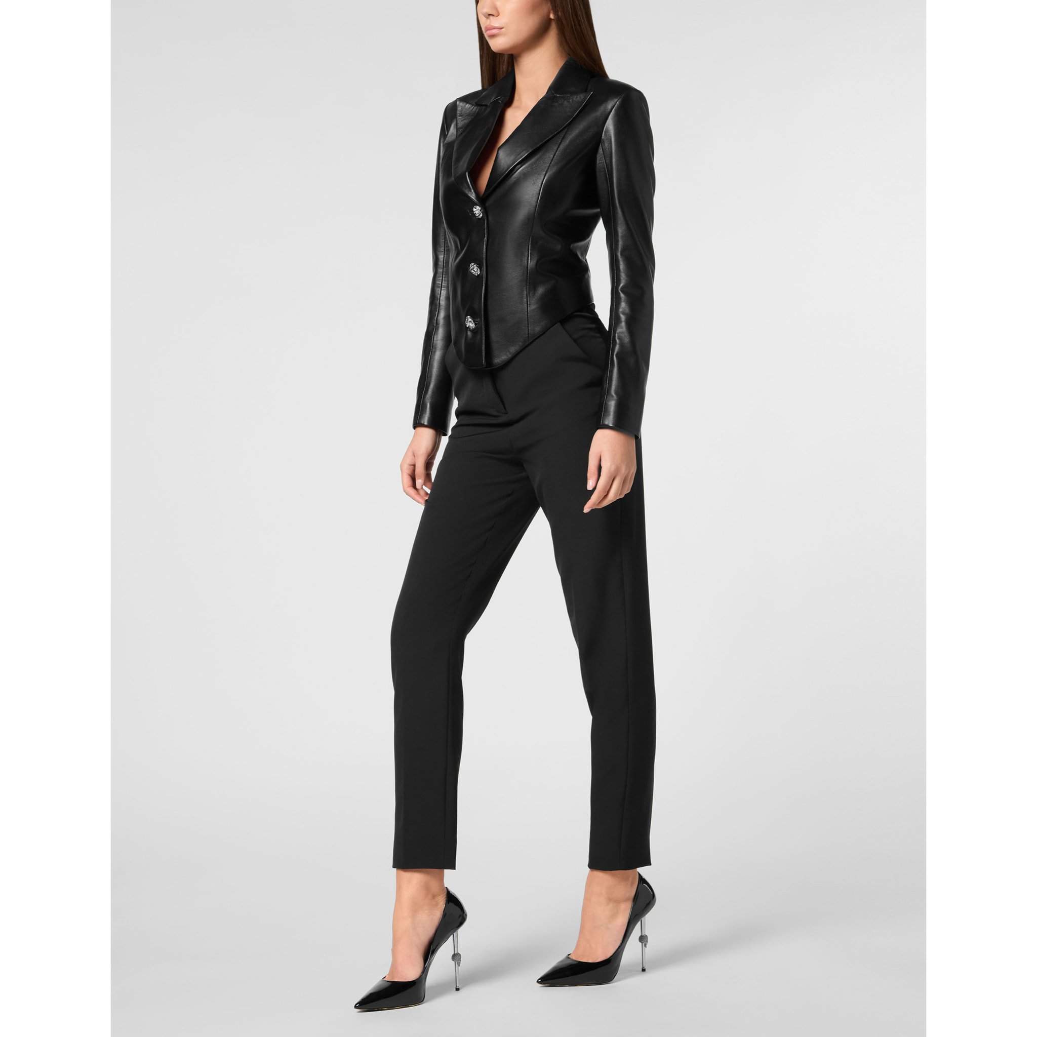 PHILIPP PLEIN Blazer de cuero FLAME