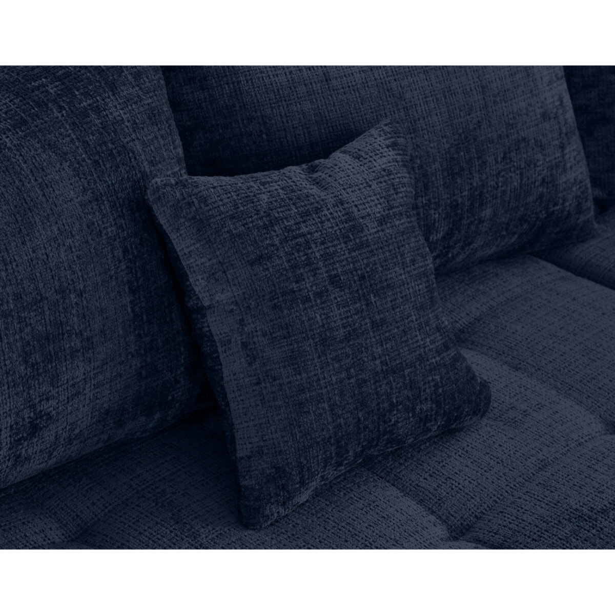 Rune - canapé panoramique d'angle droit 7 places en velours texturé - Bleu