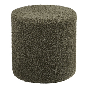 Ejby - Pouf rotondo in teddy verde ø34x36 cm