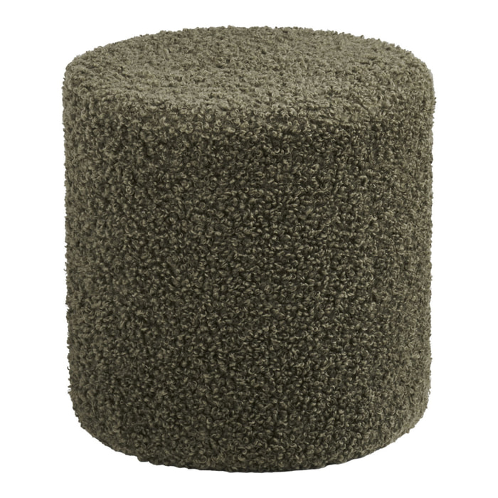 Ejby - Pouf rotondo in teddy verde ø34x36 cm