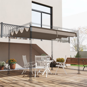 Toile de rechange pour pergola rétractable 3 x 2,15 m polyester haute densité 180 g/m² anti-UV30+ taupe