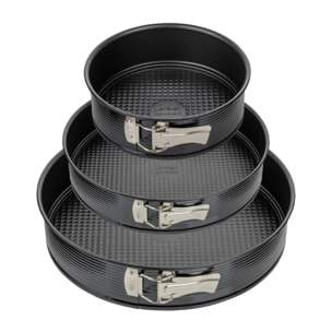 Set de 3 moules à charnière ronds de 20 cm 24 cm et 28 cm Zenker Black Metallic