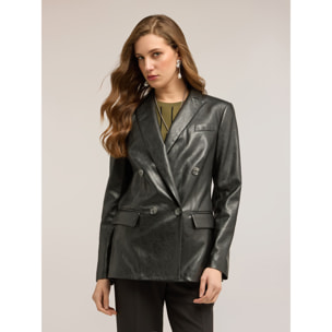 Motivi - Giacca blazer doppiopetto con revers - Nero