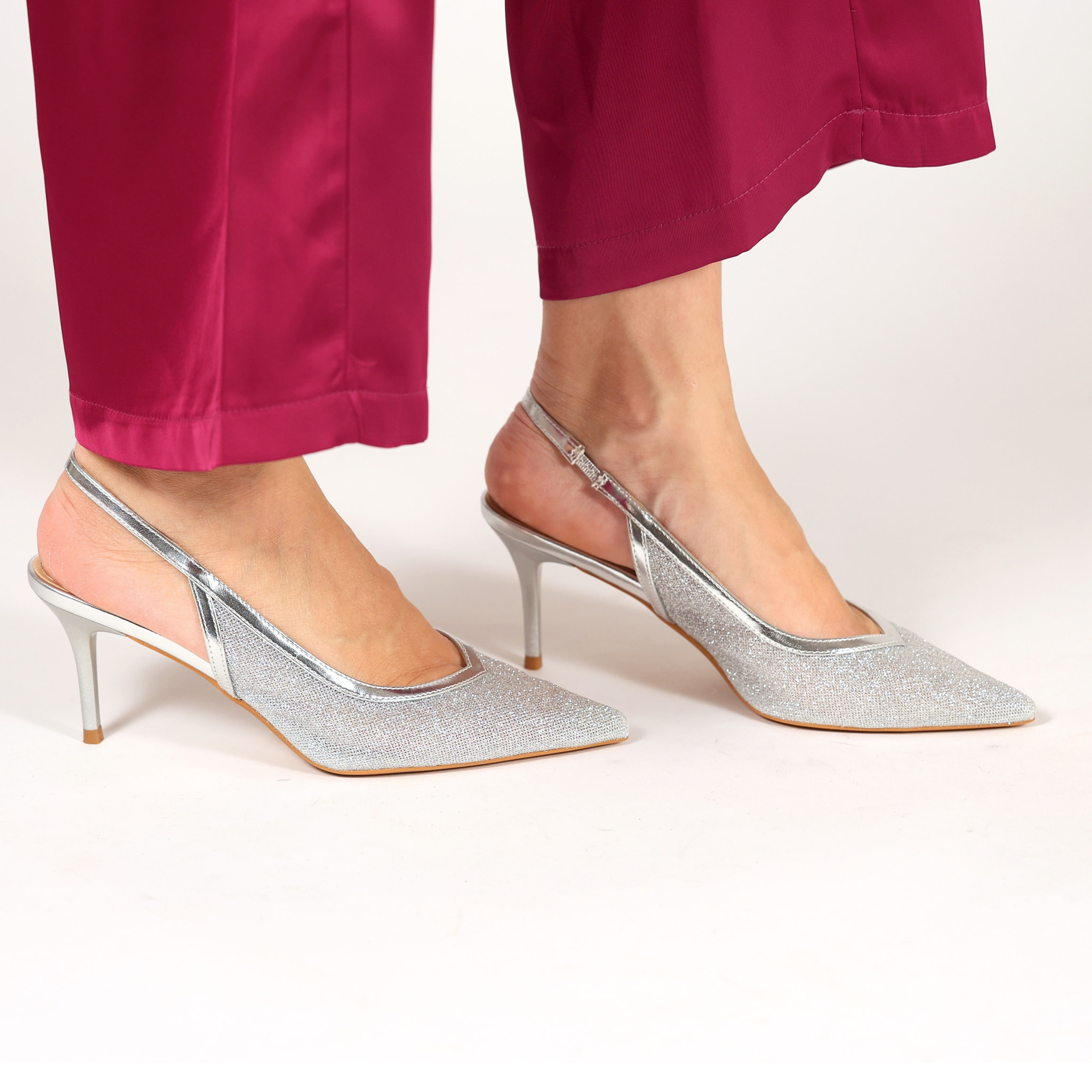 Dècolletè in simil pelle brillantinati