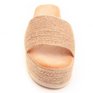 Sandalias de Cuña - Beige - Altura: 6 cm