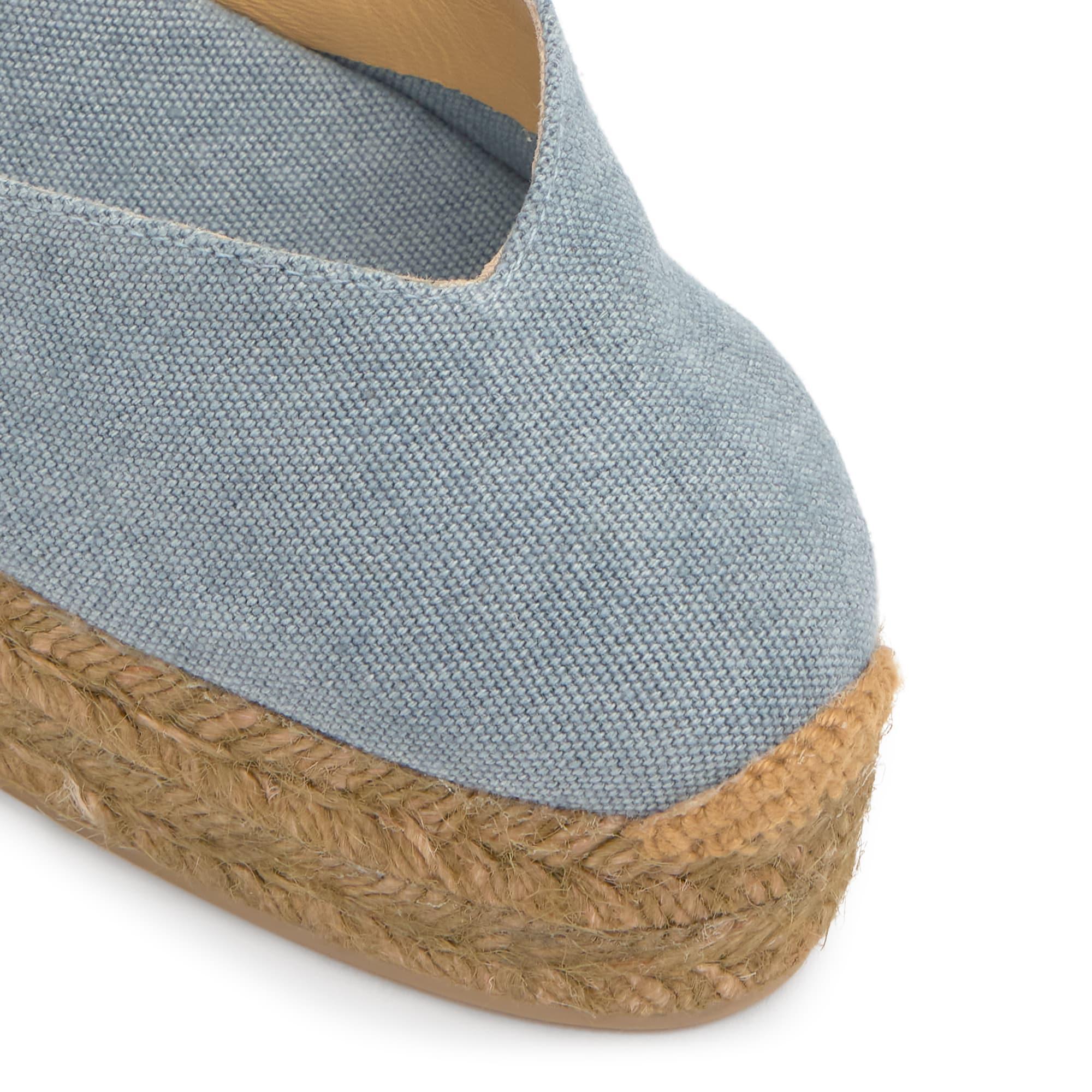 Alpargata chiara cuña 11 cm en algodón orgánico con doble plataforma