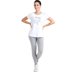 Camiseta de manga corta de mujer brillante