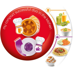 Robot multifonction MOULINEX FP542111 Double force compact blanc