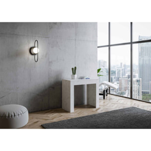 Consolle allungabile 90x42/198 cm Emy Small Bianco Spatolato.