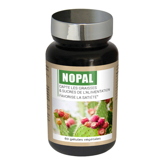 NUTRI EXPERT - Nopal - Capte les graisses et sucres- Favorise la satiété - Réduit appétit et apport calorique des repas - 100% extraits d'origine naturelle - Convient aux végans - 60 Gélules végétales