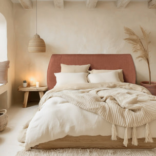 ARTHUR - Tête de lit rembourrée pour lits 140/160cm couleur terracotta