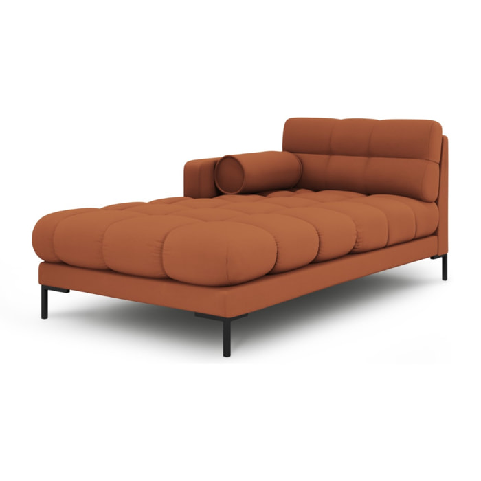 Méridienne gauche "Bali" en tissu structurel brique