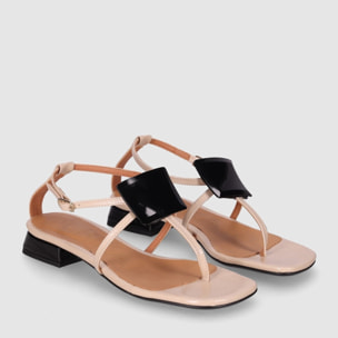 Sandalias - Beig - Tacón: 3 cm
