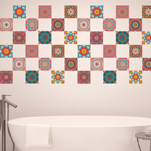 Stickers muraux - Sticker Mural Carrelage adhésif Cuisine Salle de Bain - 9 STICKERS CARRELAGES AZULEJOS MANDALA