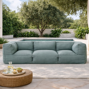 VERONE Salon de jardin modulable 3 places vert en tissu déperlant