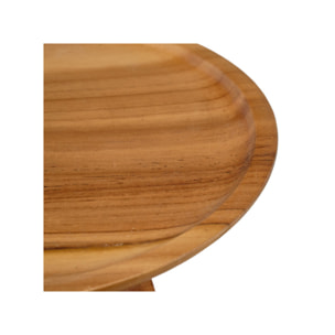 Plateau de présentation rond en bois de teck avec 3 pieds - KABOUL