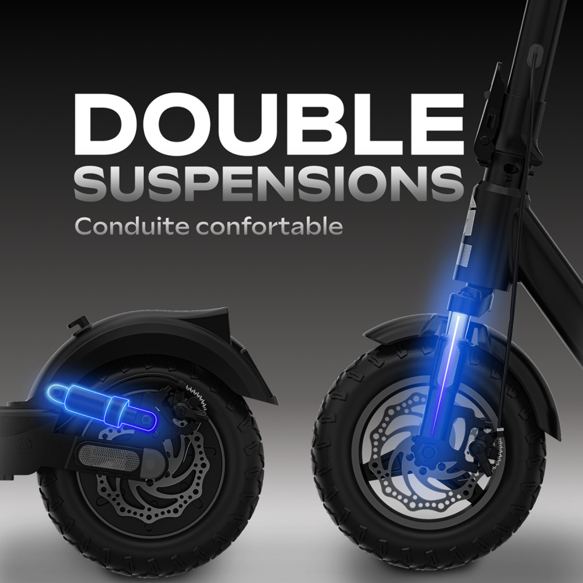 URBANGLIDE 500CT – Trottinette Électrique Tout-Terrain – Autonomie 70 km – Batterie 48V 15Ah – 10" Tubeless – Suspensio