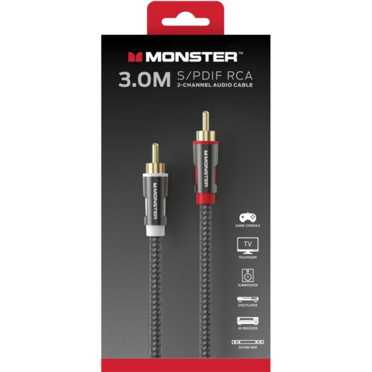 Câble RCA MONSTERCABLE AUDIO INTERCONNEXION 2RCA M/M 3M