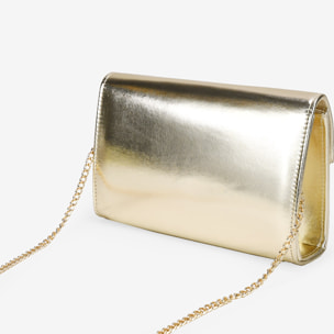 Bolso de fiesta dorado con solapa