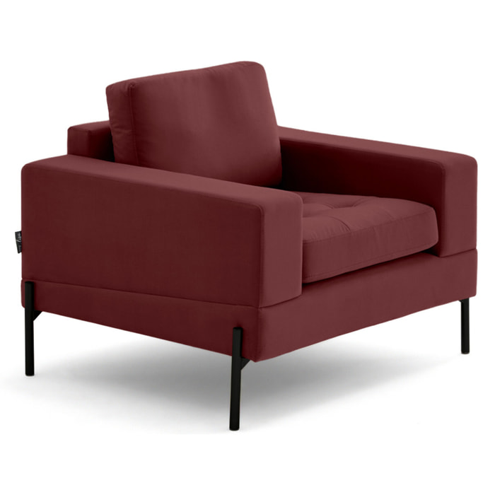 Isaure - fauteuil en velours - Bordeaux