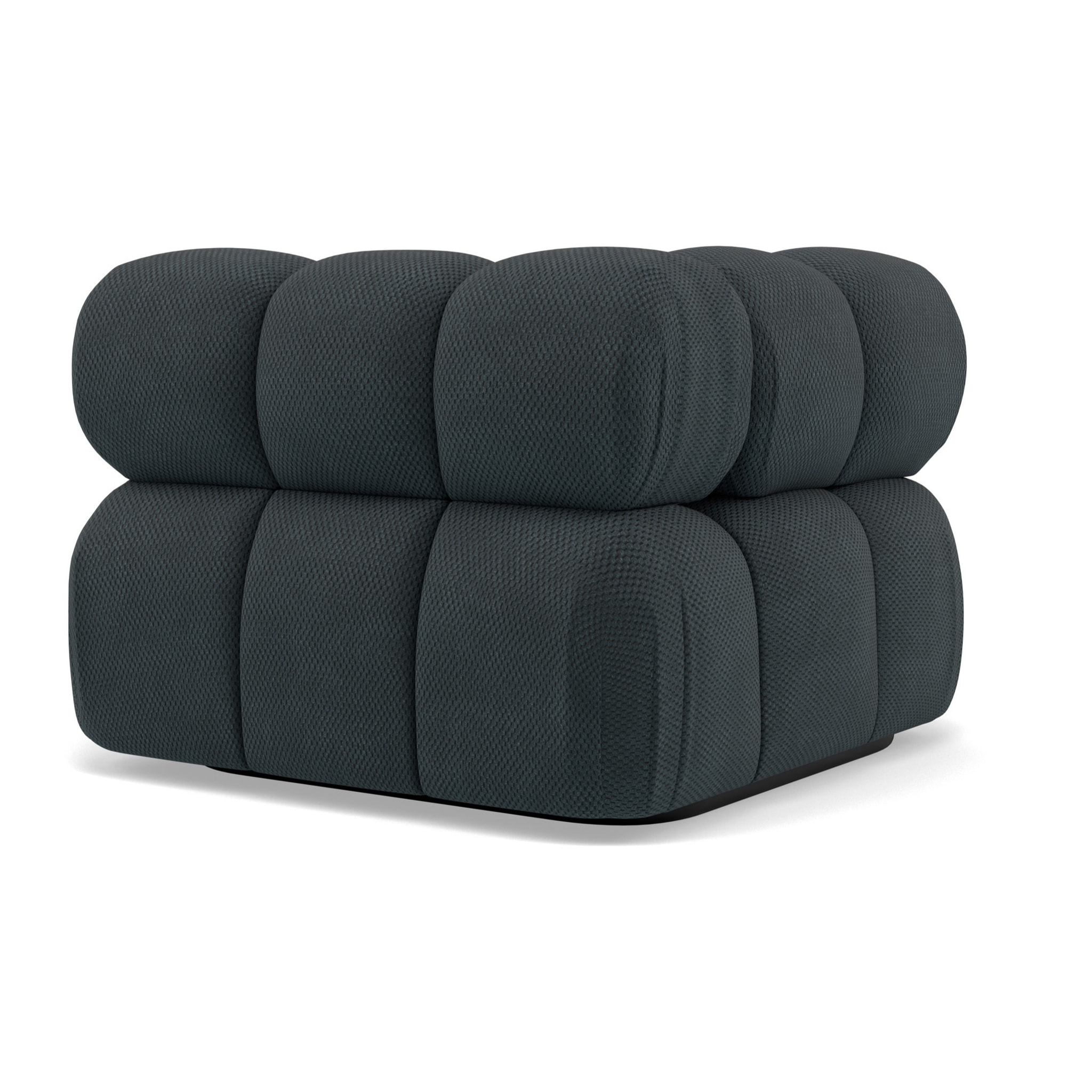 Ruby - module d'assise d'angle gauche en velours texturé - Noir