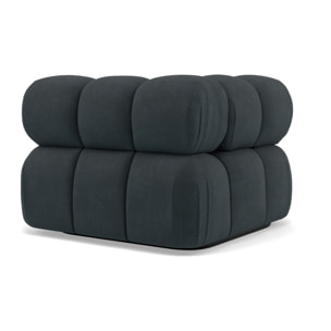 Ruby - module d'assise d'angle gauche en velours texturé - Noir