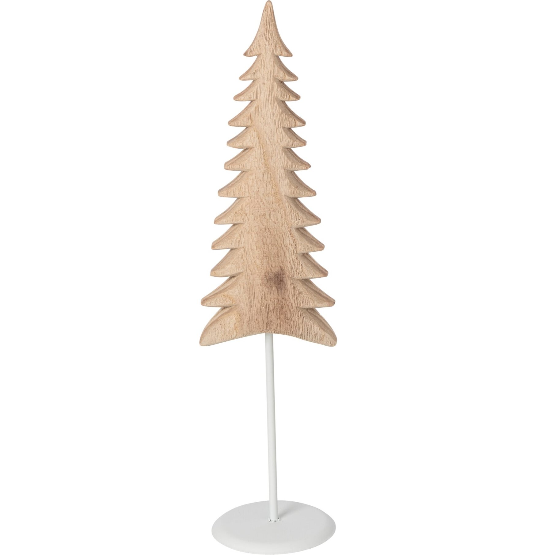J-Line arbre sur base - bois de paulownia - blanc/naturel - small