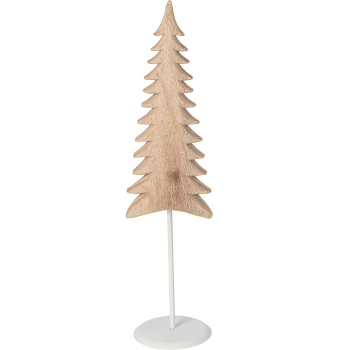 J-Line arbre sur base - bois de paulownia - blanc/naturel - small