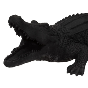 Statuette crocodile - noir - résine H30 cm