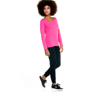 T-shirt Leone donna con maniche lunghe Basic