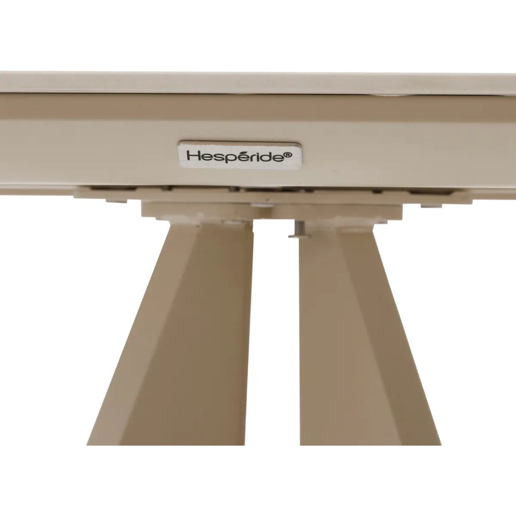 Table haute de jardin carrée "Terzano" vanille & argile 2 places en aluminium