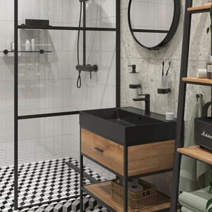 Mood mitigeur lavabo avec levier sans tirette, G3/8, Noir mat SATBSMOOD271C avec une garantie de 5 ans