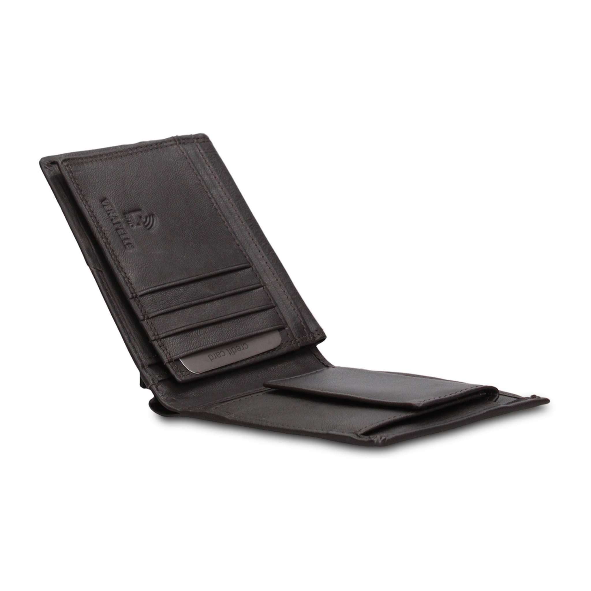 Portafoglio uomo in vera pelle - Modello Aosta - Casual - 12.0 x 10.0 x 2.5 cm