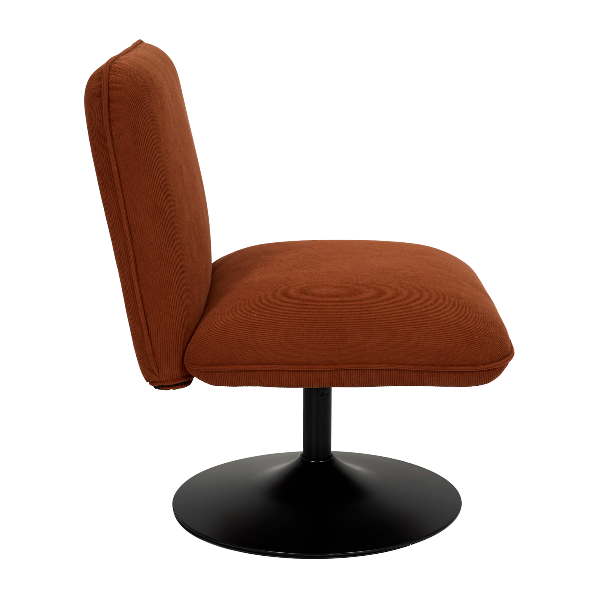 Fauteuil - HOME DECO FACTORY - Jules - Velours Côtelé - Pivotant - Rouge
