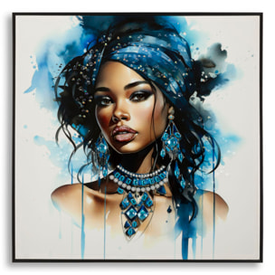 DIPINTO SU TELA LACCATO ALTEA -B- C/CORNICE CM 82X4X82