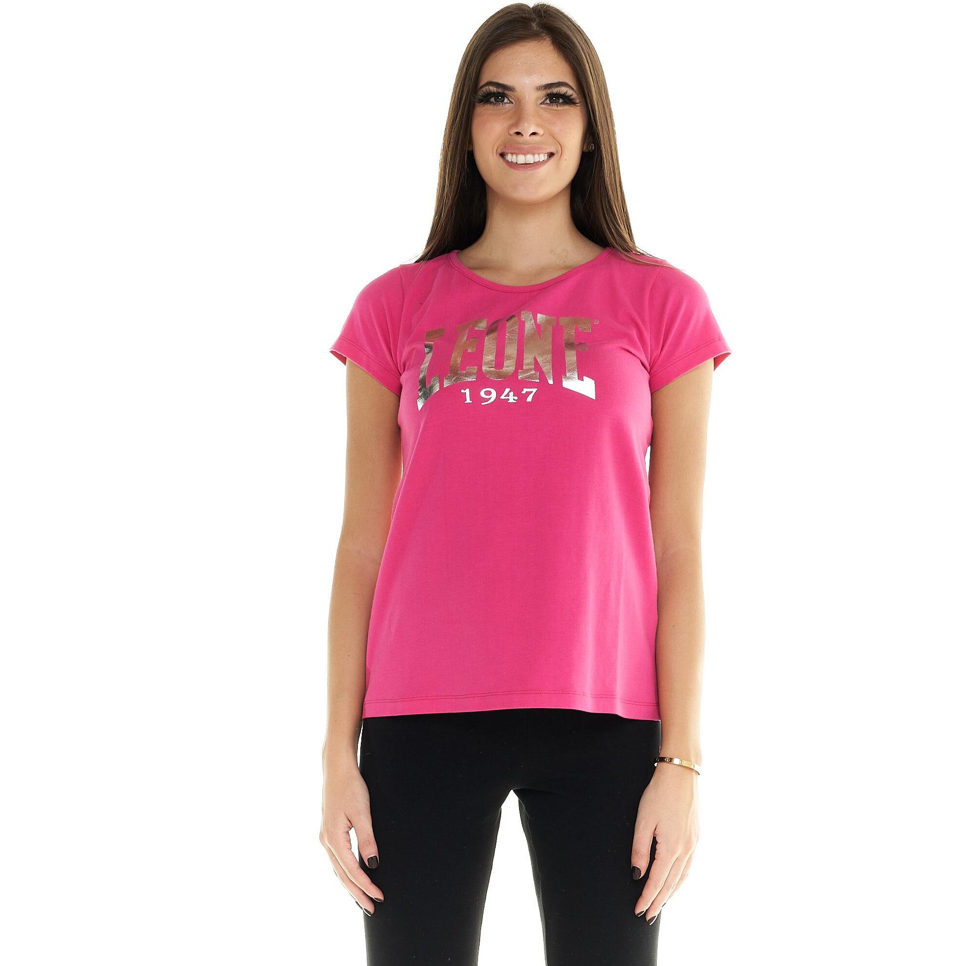 T-shirt Leone donna con maniche corte e logo grande Basic