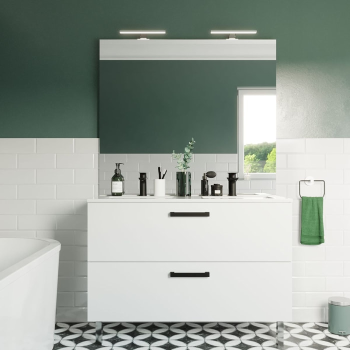 Meuble salle de bain double vasque 2 tiroirs - CHELSEA