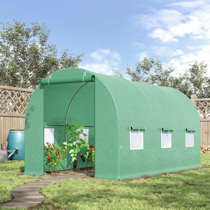 Invernadero de Cultivo de Acero y PE 4,5x2x2m Verde
