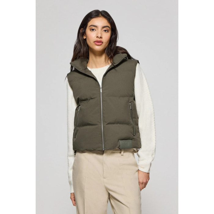 Gilet verde trapuntato New York con particolari Polo Club
